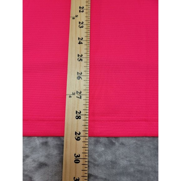 Under Armour Mens Pullover Knit Short Sleeve Hot Pink Polo Logo Shirt Large - Picture 5 of 8